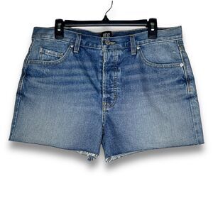 BDG Womens Boyfriend Low Rise Cut Off Denim Jean Shorts 28 Blue Raw Hem New